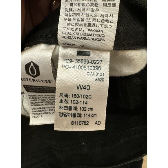 Levis 569 Shorts Mens 40 Black baggy Summer Casual Denim Pockets Red Tab - Picture 6 of 8